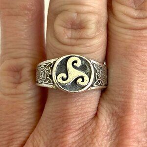 Sterling Silver 925 Signed PSCL Peter Stone Celtic Spiral Knot Band Ring Sz 7